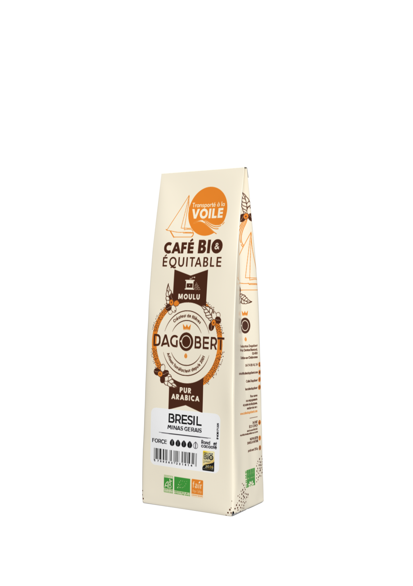 Brésil à la voile 100 % arabica, bio, équitable, demeter - moulu - 1